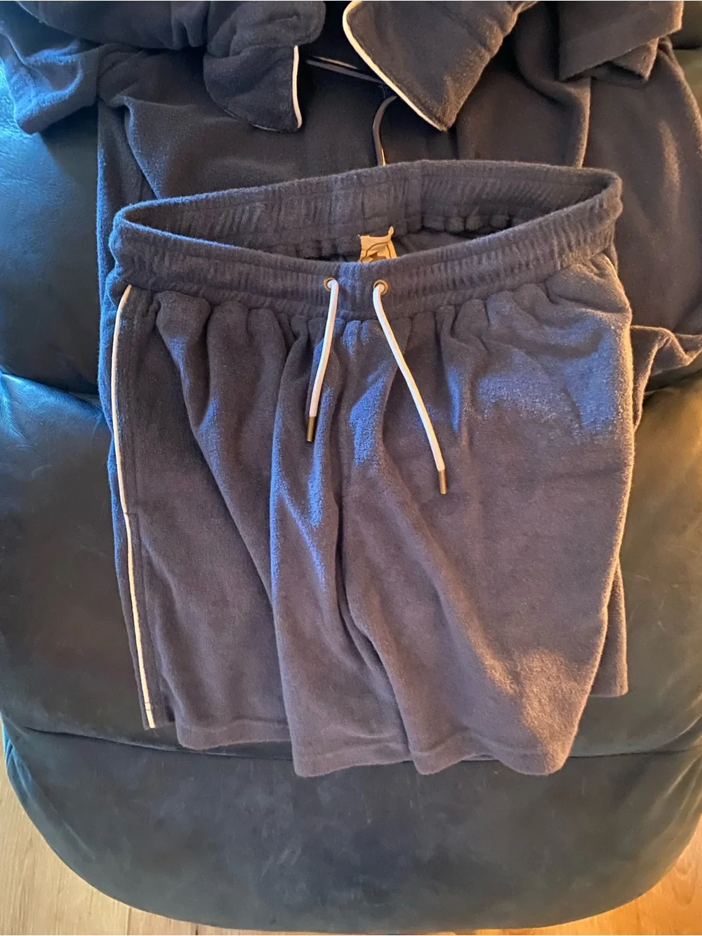 Men's Dark Blue Athletic Drawstring Shorts